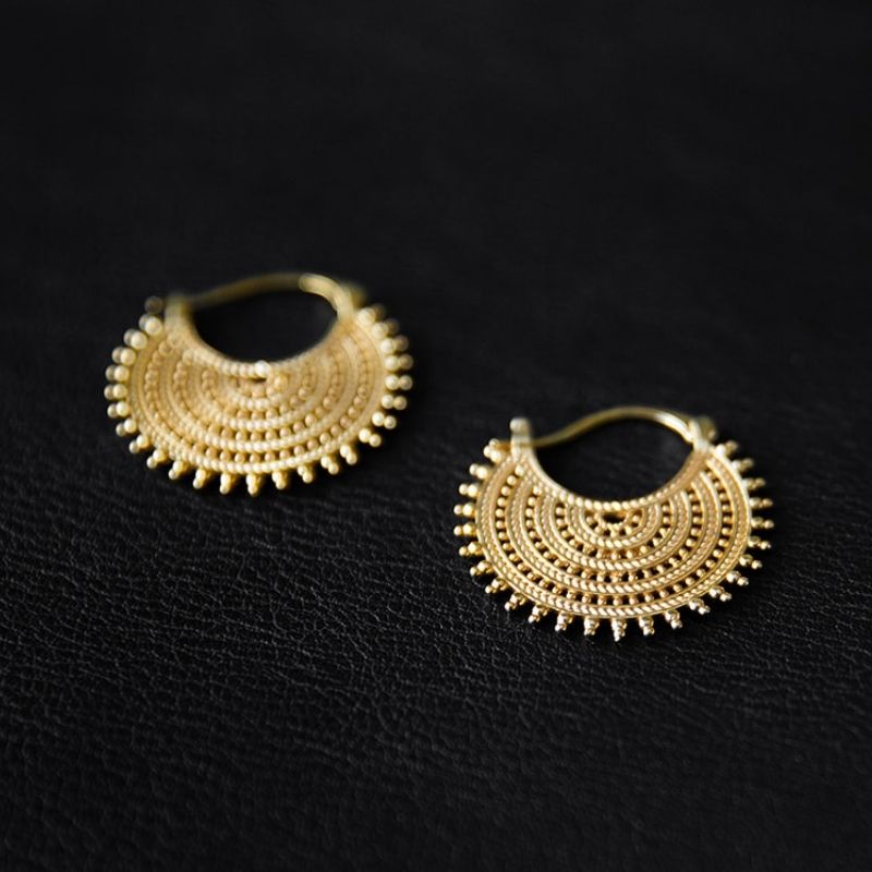 Afghan Lace | Hoop Earrings - Gold