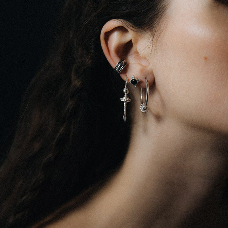 Dark Onyx | Stud Earrings – 925 Silver - NOIR KĀLA