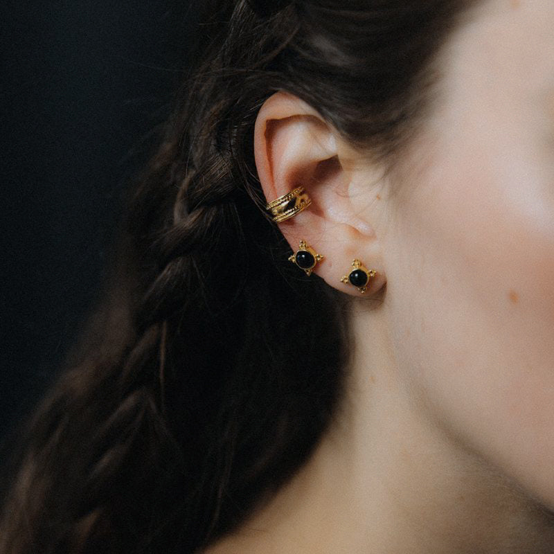 Dark Onyx | Clous d'oreilles - Or
