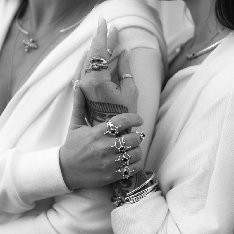 Encoded Beauty | Stacking Trio Rings - Brass - NOIR KĀLA