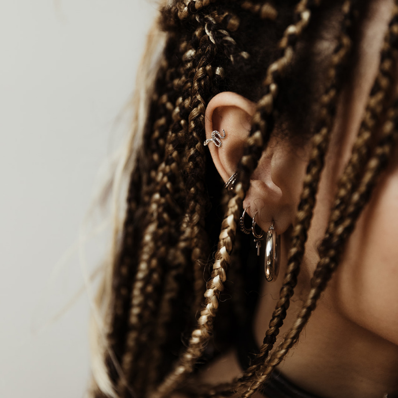 Snake | Clous d'oreilles - NOIR KĀLA