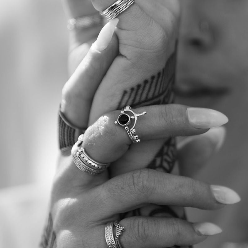 Dark Onyx | Bague - Laiton - NOIR KĀLA