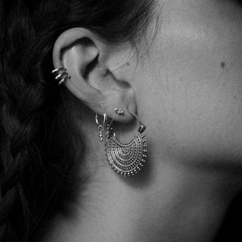 Afghan Lace | Hoop Earrings – 925 Silver - NOIR KĀLA
