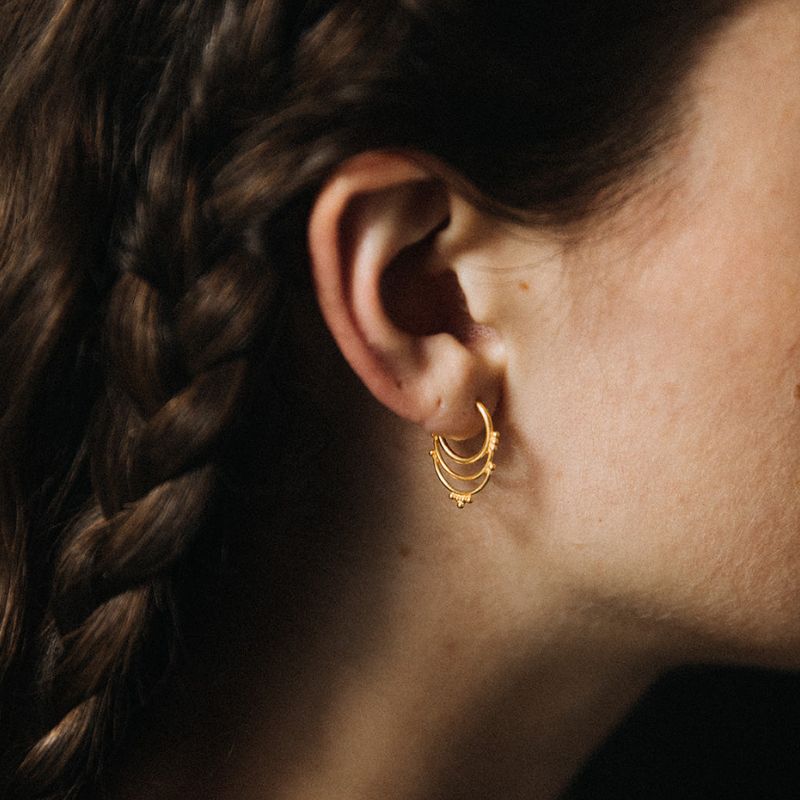 Light Codes | Hoop Earrings - Gold - NOIR KĀLA