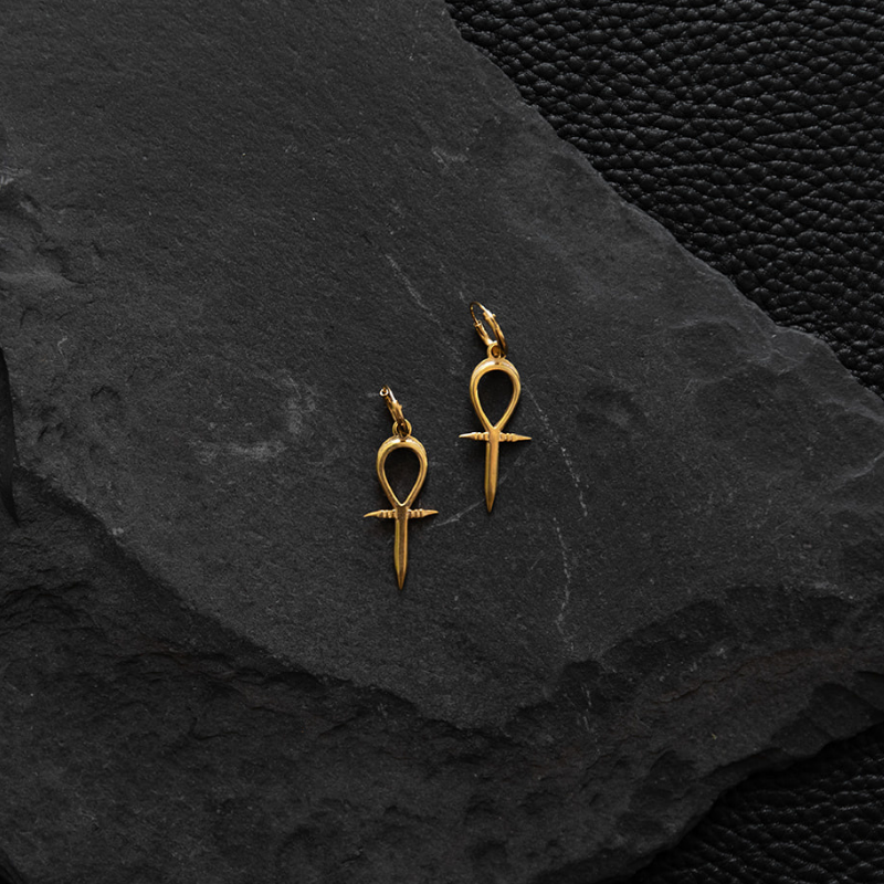 Ankh | Womb of Life Hoop Earrings - Gold