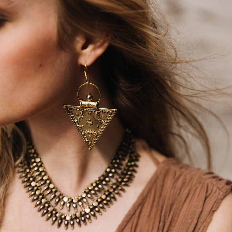 Merkabah | Boucles d'oreilles - Laiton