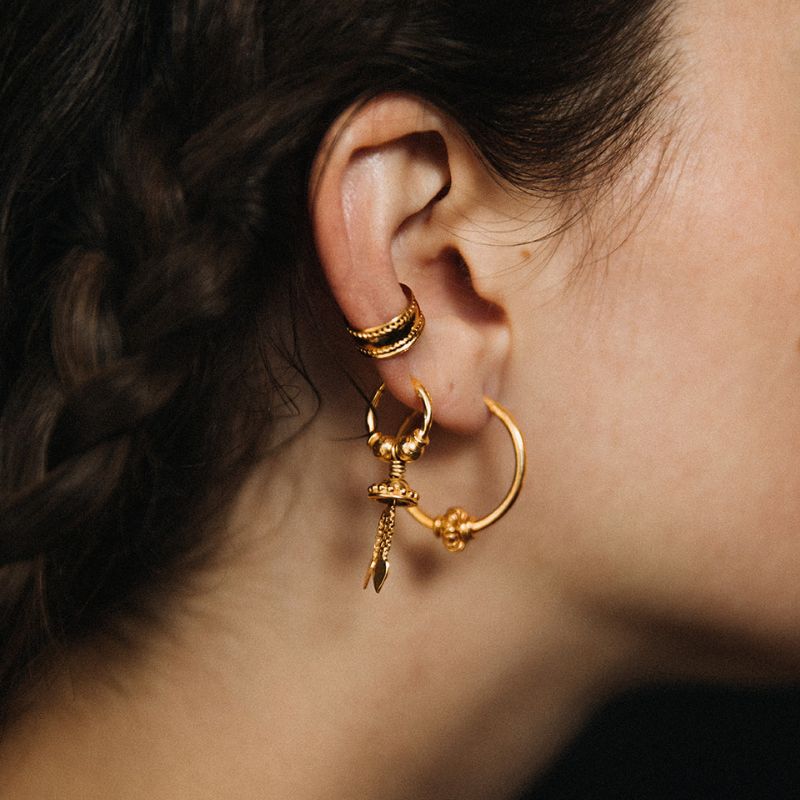 Ancient Future | Boucles d'oreilles créoles - Or - NOIR KĀLA