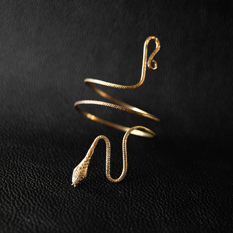 Serpent Armor | Bracelet haut - Laiton - NOIR KĀLA