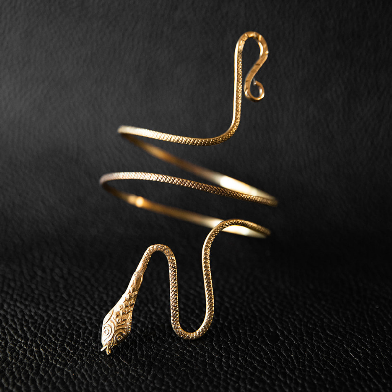 Serpent Armor | Bracelet haut - Laiton - NOIR KĀLA