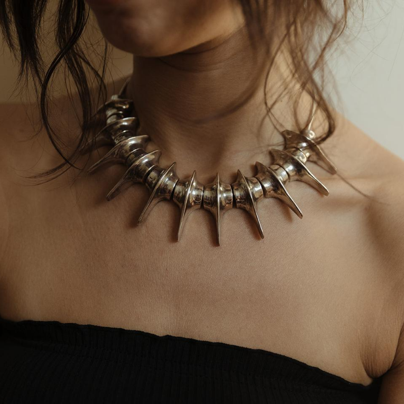 Sekhmet | Collar Neckpiece – 925 Silver - NOIR KĀLA