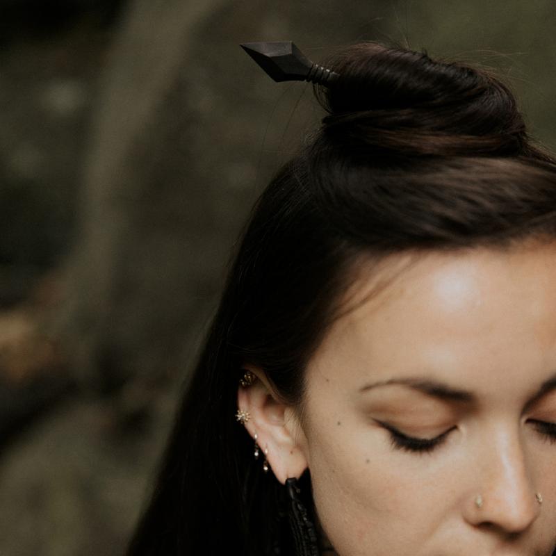 Ava | Black Wood Hairstick - NOIR KĀLA