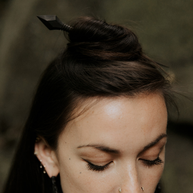 Ava | Black Wood Hairstick - NOIR KĀLA