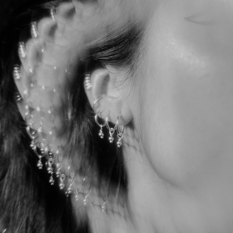 Starseed | Charm Hoop Earrings – 925 Silver - NOIR KĀLA