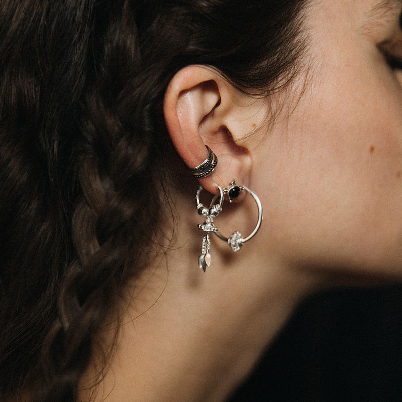 Revival | Boucles d'oreilles créoles - NOIR KĀLA