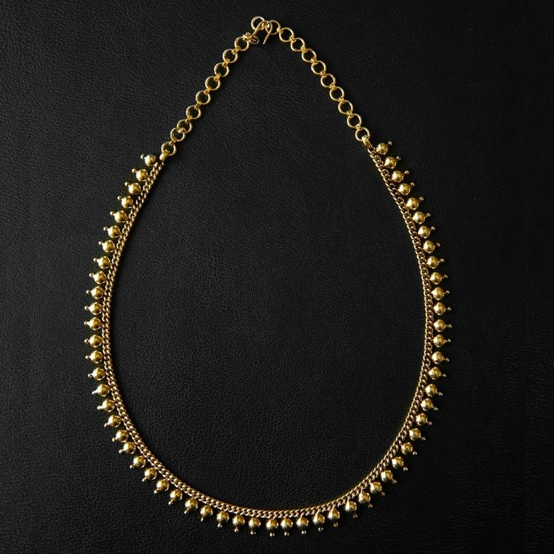 Devī II | Long Necklace - Brass - NOIR KĀLA