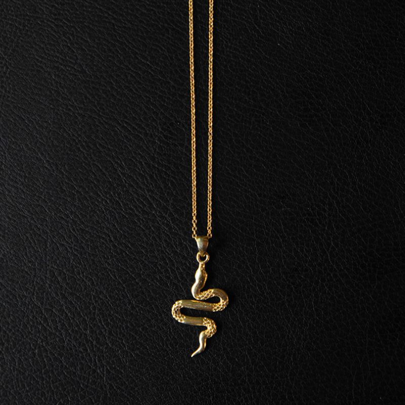 Serpentine | Collier pendentif - Or  - NOIR KĀLA