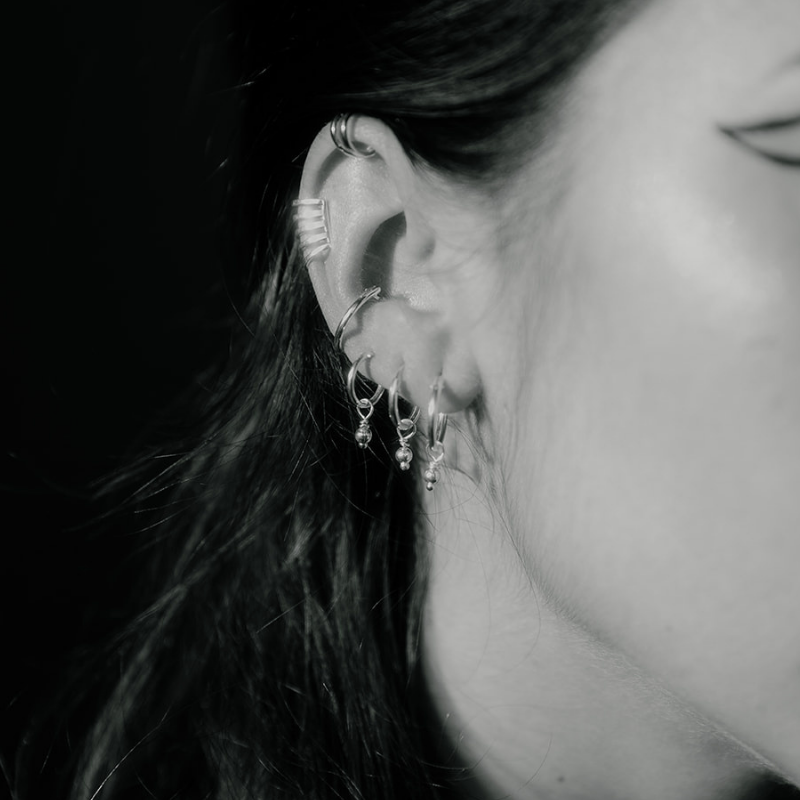 Starseed | Charm Hoop Earrings – 925 Silver - NOIR KĀLA