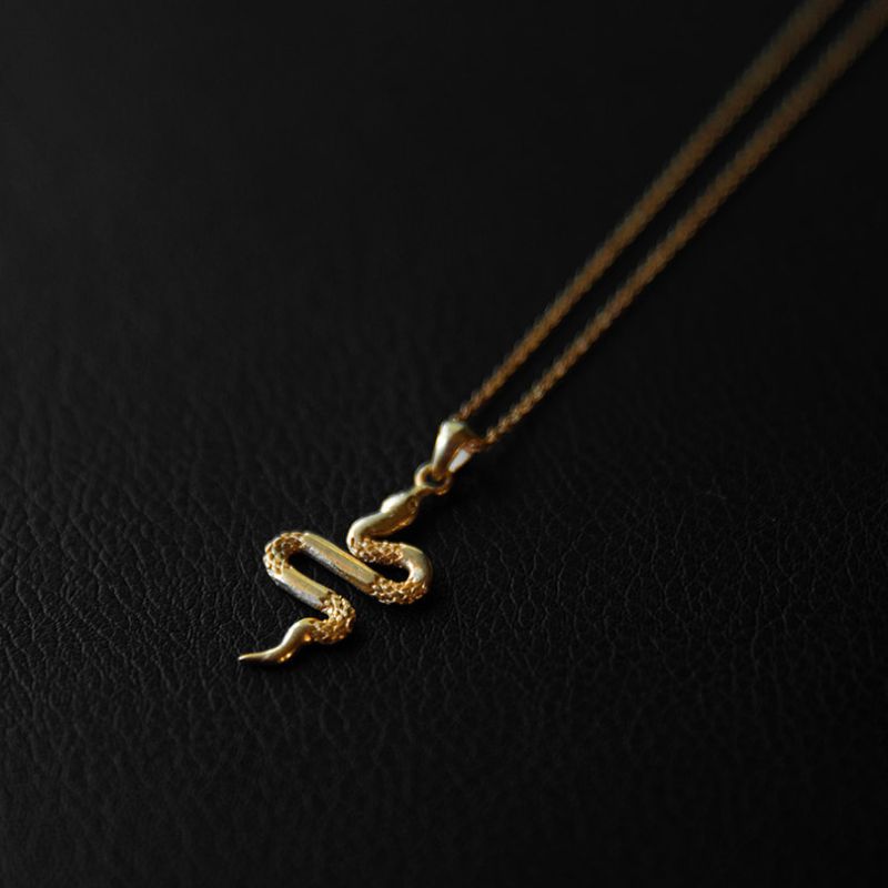 Serpentine | Collier pendentif - Or  - NOIR KĀLA