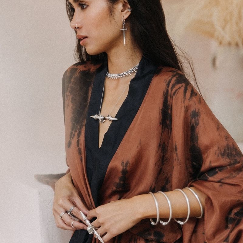 Sacred Sword | Charm Hoop Earrings – 925 Silver - NOIR KĀLA