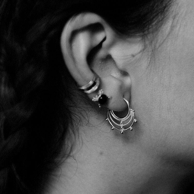 Cosmic | Hoop Earrings – 925 Silver - NOIR KĀLA