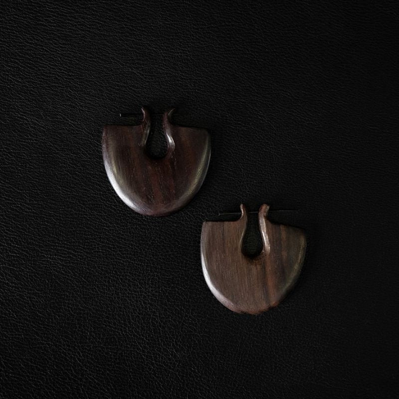 Protectress [S] | Black Wood Earrings