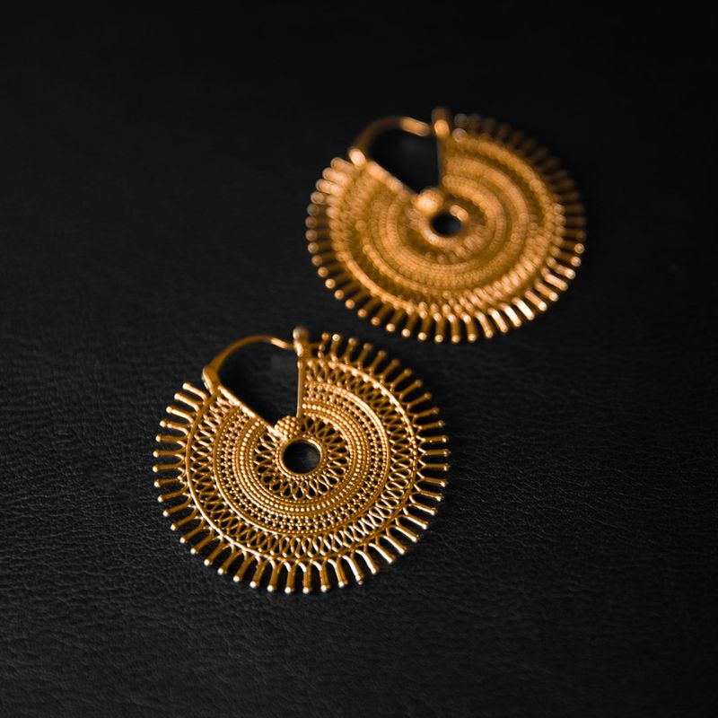 Sūrya [S] | Hoop Earrings - Brass