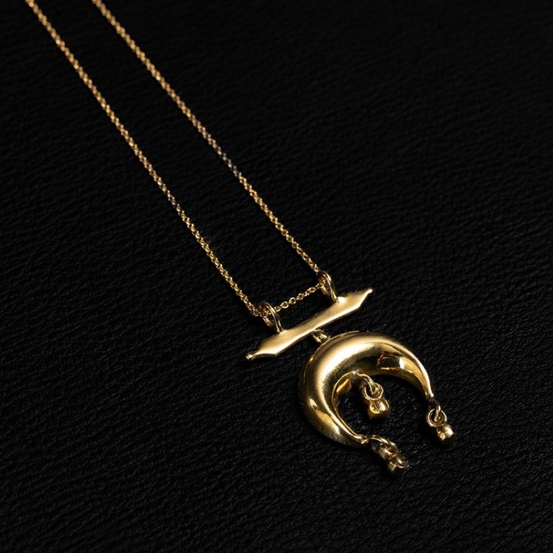 Crescent |  Collier Pendentif - Laiton