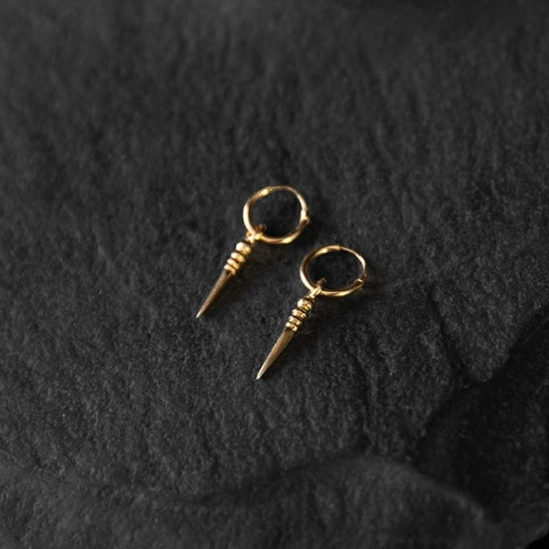 Tiny Phurba | Charm Hoop Earrings - Gold