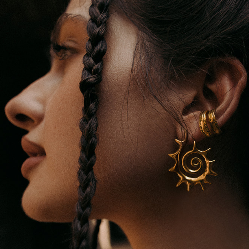 Boucles d'oreilles Fractal | Laiton