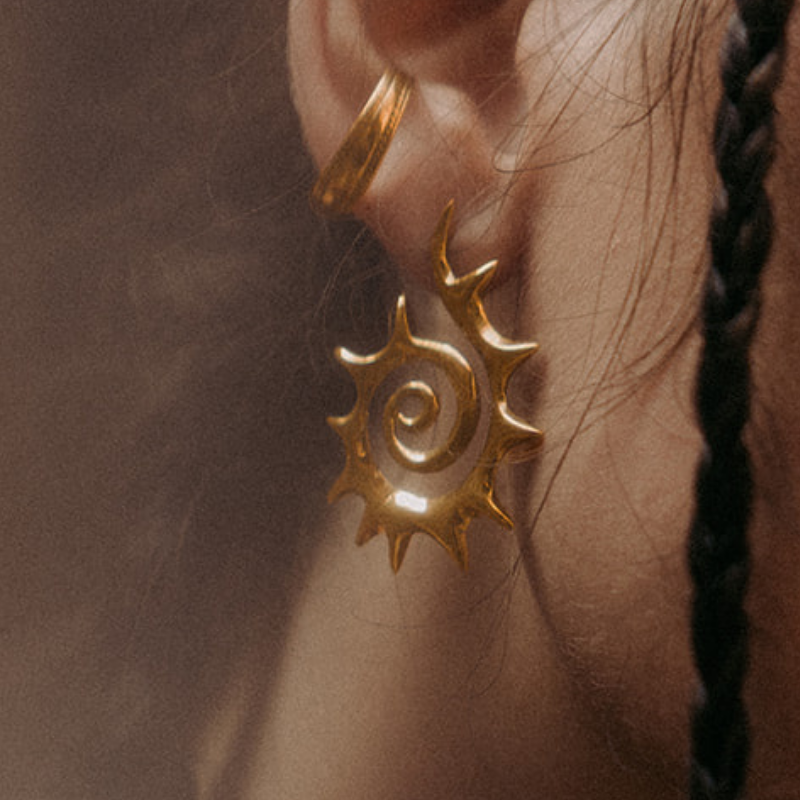 Boucles d'oreilles Fractal | Laiton