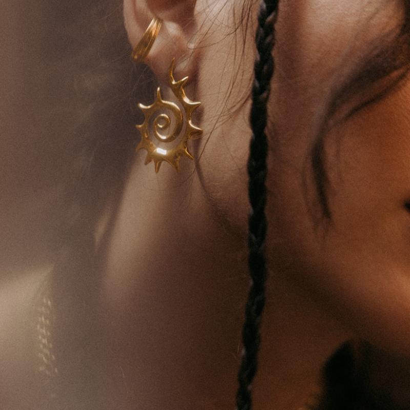 Boucles d'oreilles Fractal | Laiton