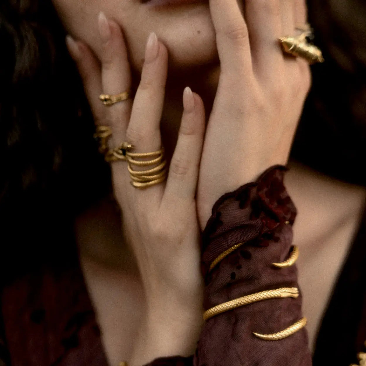 Serpentine | Bracelet Serpent - Laiton