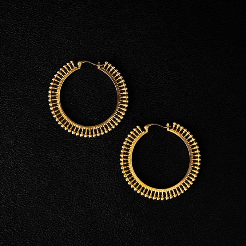 The Wheel | Hoop Earrings [L] – Brass