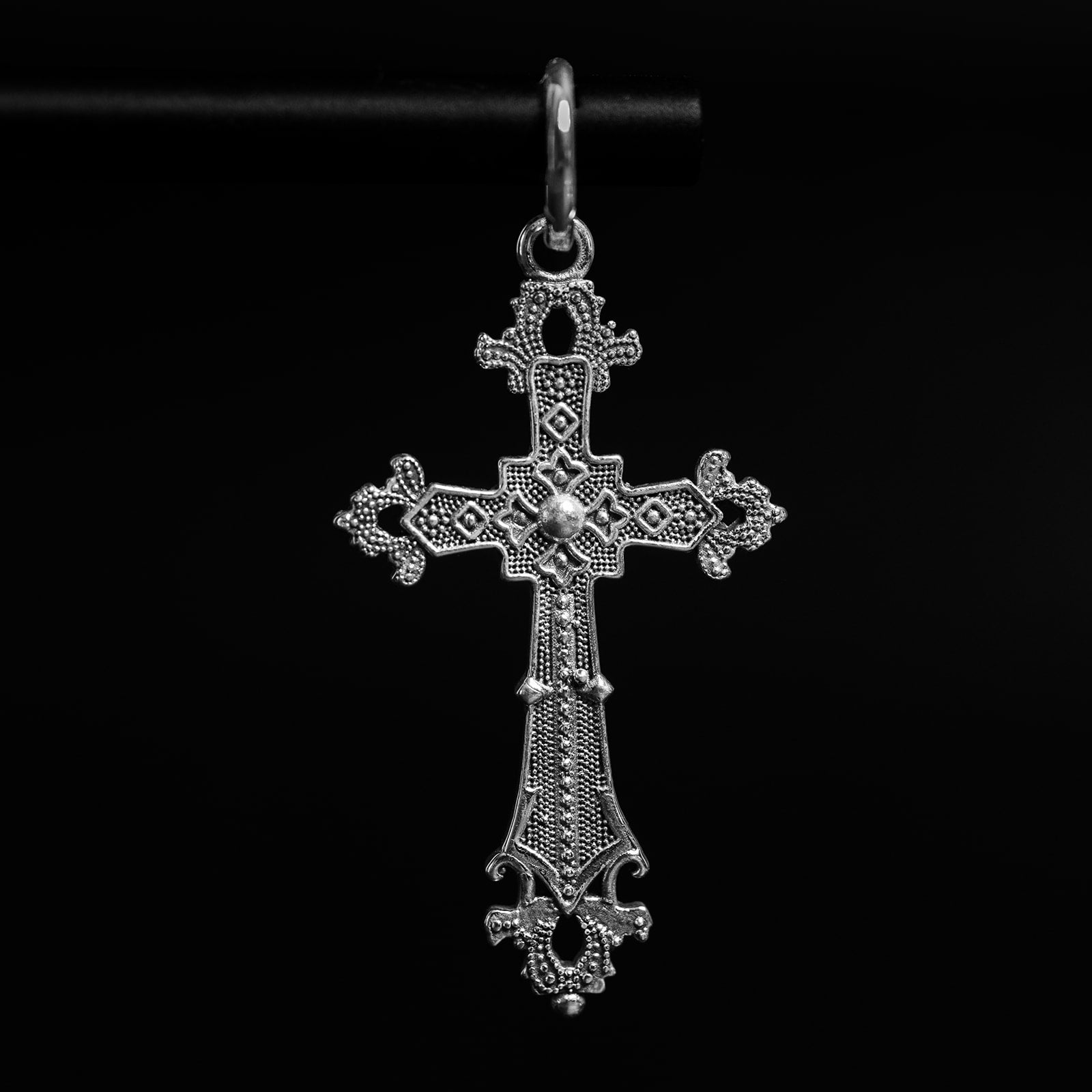 Medieval Cross | Boucles d'oreilles créoles - Argent 925