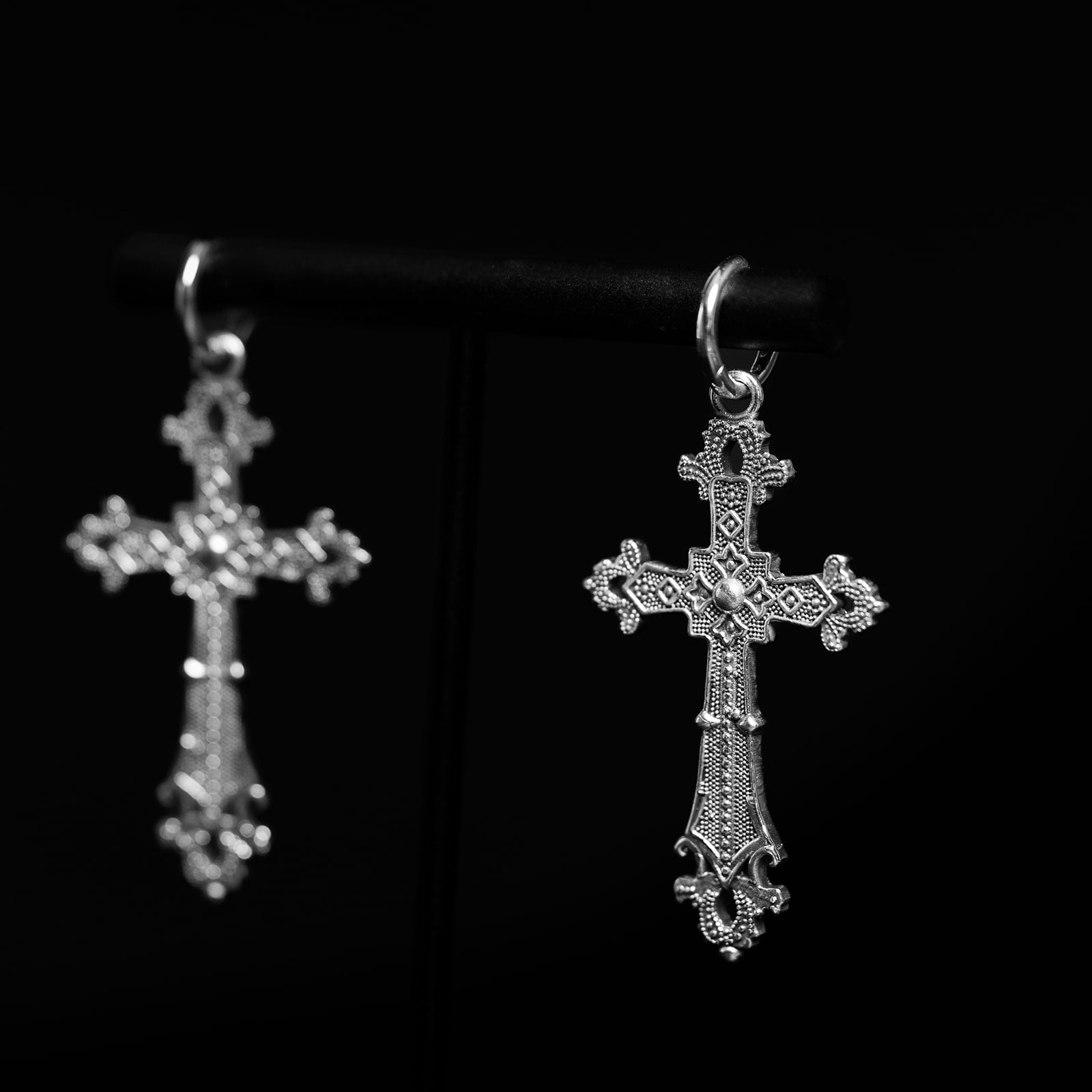 Medieval Cross | Boucles d'oreilles créoles - Argent 925