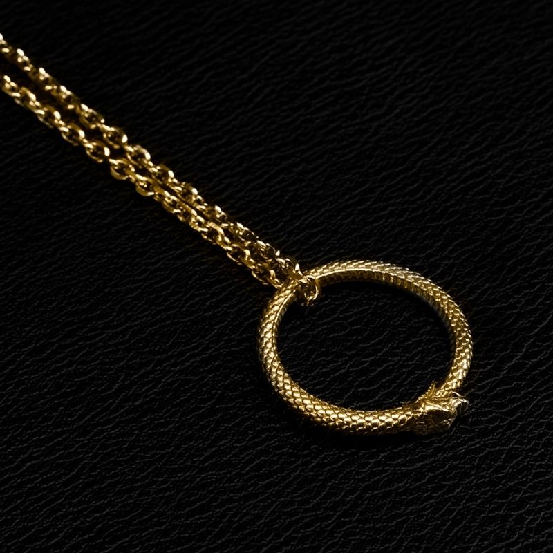 Ouroboros | Pendant Necklace - Brass - NOIR KĀLA