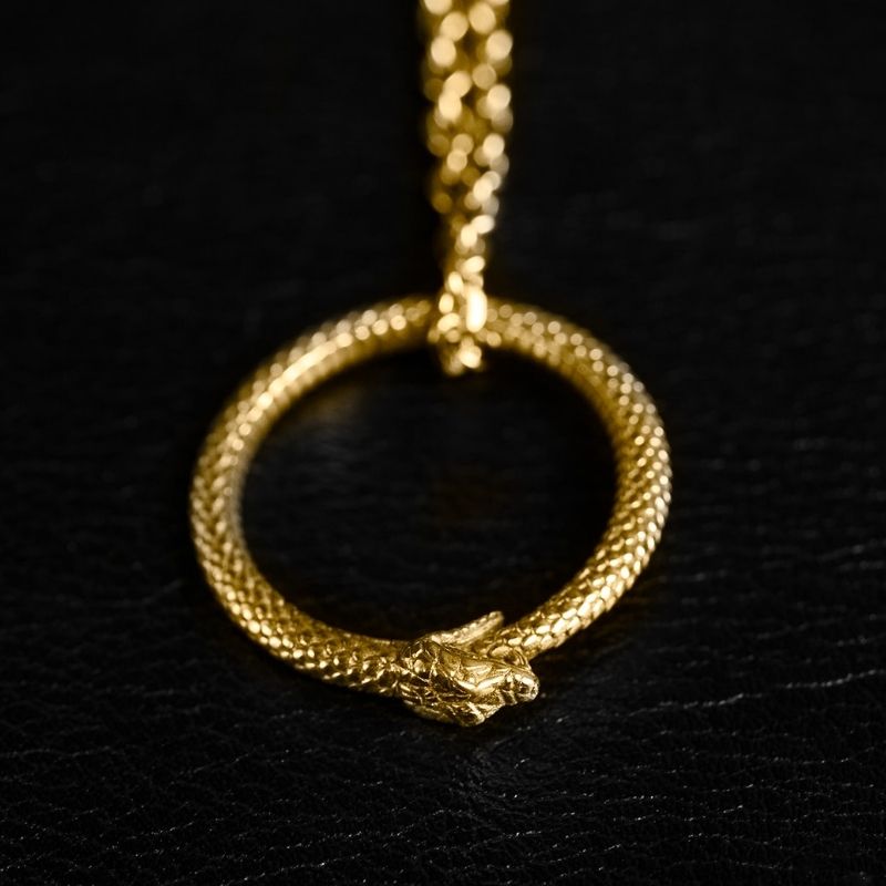 Ouroboros | Pendant Necklace - Brass - NOIR KĀLA