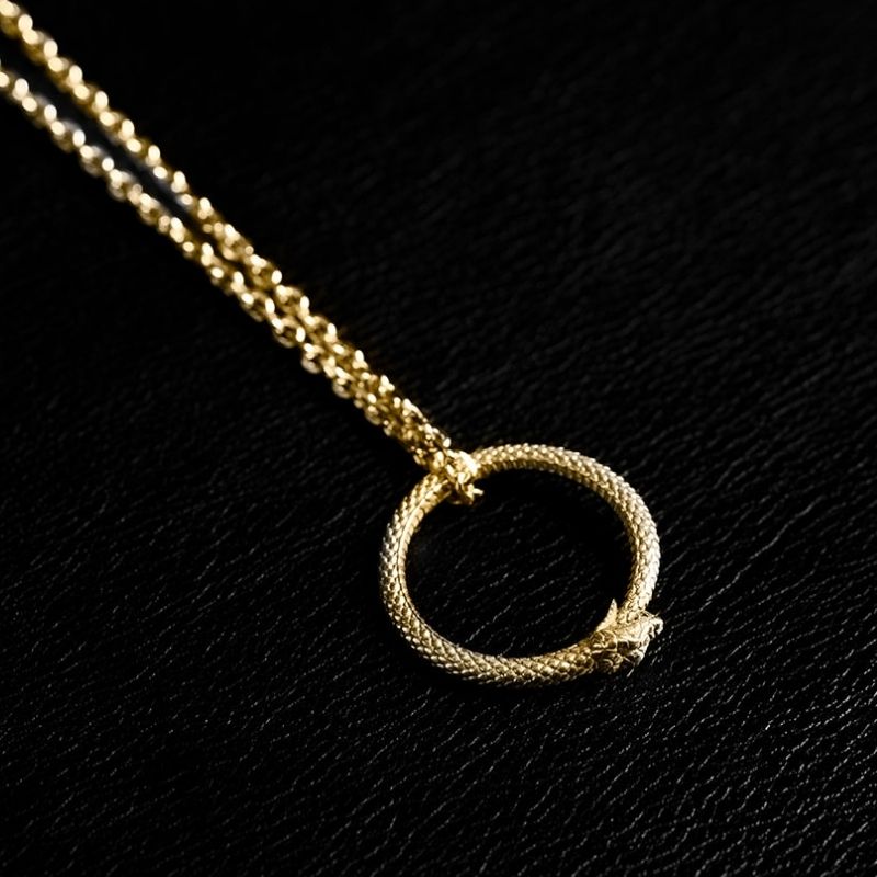 Ouroboros | Pendant Necklace - Brass - NOIR KĀLA