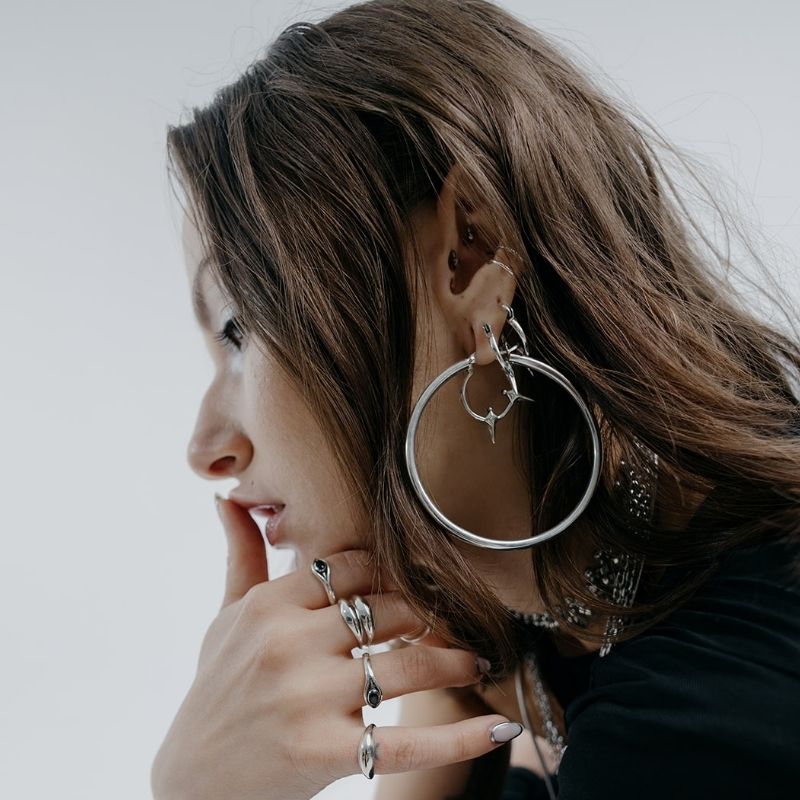 Eve | Hoop Earrings - 925 Silver - NOIR KĀLA