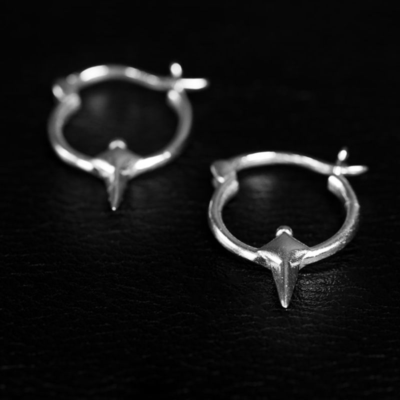 Axis | Hoop Earrings - 925 Silver - NOIR KĀLA