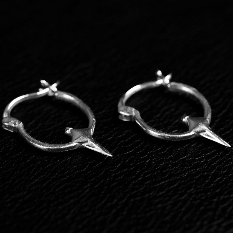 Axis | Hoop Earrings - 925 Silver - NOIR KĀLA