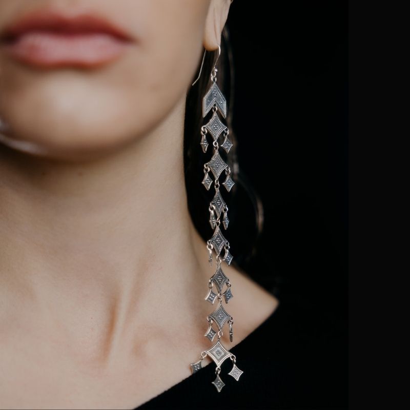 Quintessence | Boucles d&#39;oreilles - Argent 925 - NOIR KĀLA